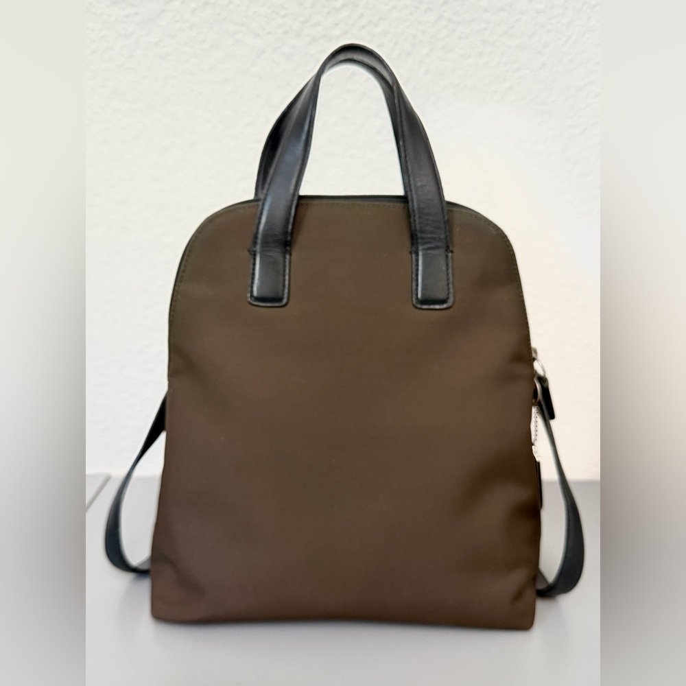 Coach Vintage Mercer Backpack Black Leather and Brown Twill